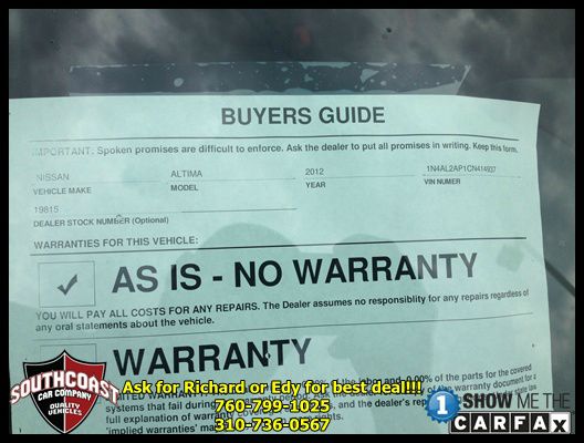 2012 Nissan Altima Pickupslt Quad Cab SWB 4WD 4x4 Truck