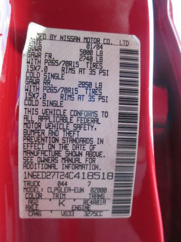 2004 Nissan Frontier 2WD Reg Cab 126 XLT