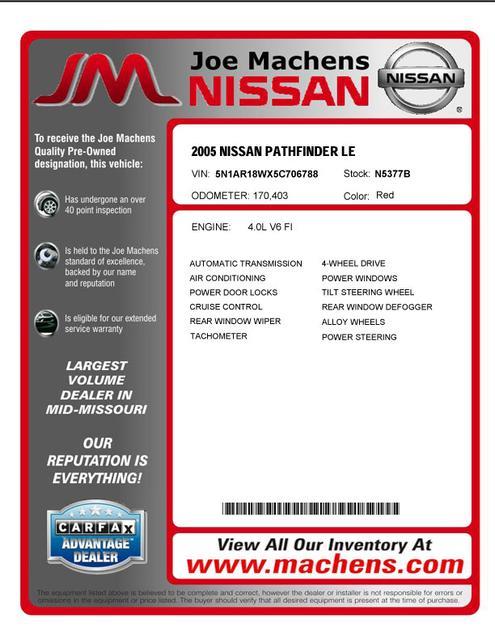 2005 Nissan Pathfinder SE