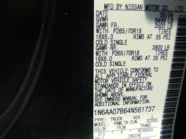 2004 Nissan Titan SLT EXT CAB 4X2