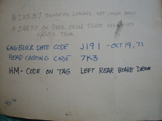 1972 Pontiac GTO Unknown