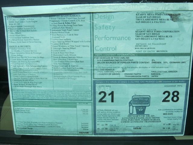 2001 Saab 9-3 G1500 Cargo