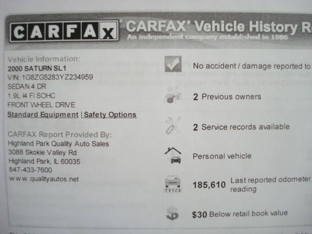 2000 Saturn S Series Base S