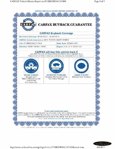 2010 Toyota Camry 3.5tl W/tech Pkg