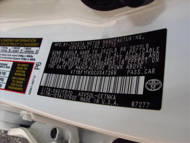 2012 Toyota Camry T6 Sedan