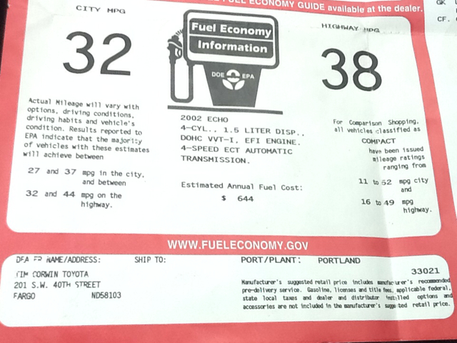 2002 Toyota Echo FX4 Crew Cab