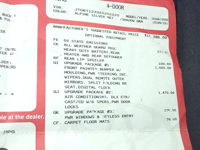 2002 Toyota Echo FX4 Crew Cab