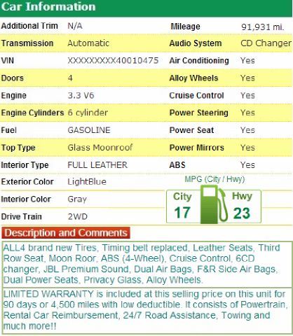 2004 Toyota Highlander QUAD CAB W