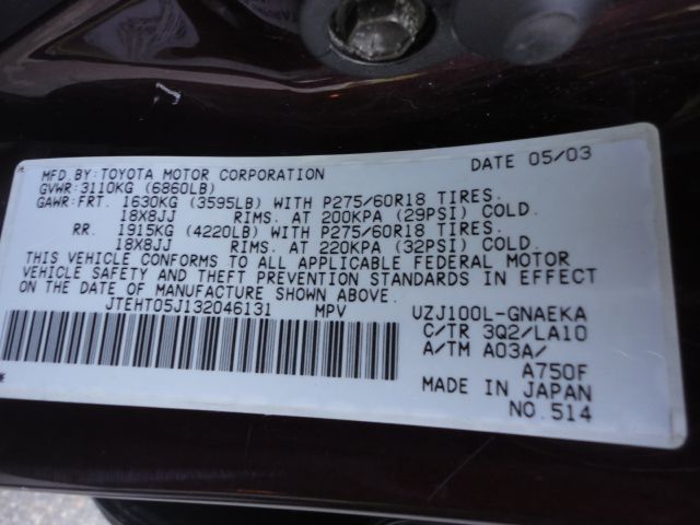 2003 Toyota LandCruiser 4d,ac,pw,sunroof,leather