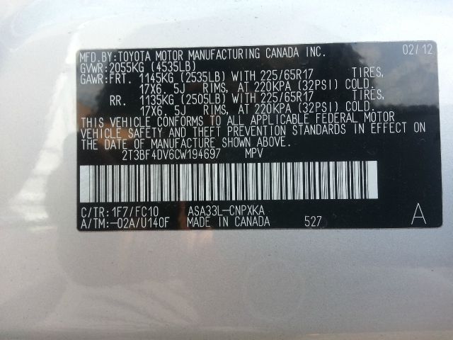 2012 Toyota RAV4 Hbrio5 LX